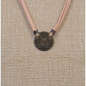 Retired Silpada Sterling Silver & Pink Suede Cat & Dog Pendants Necklace Israel